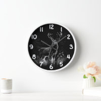 Le cerf majestueux en pleine nature - Art noir et 