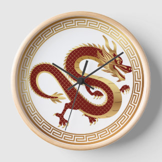 Horloge Le dragon chinois vous souhaite une bonne année