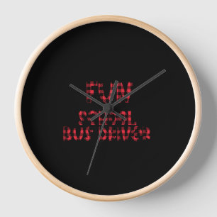 Horloge Le pilote de l'école de Christmas, bus scolaire