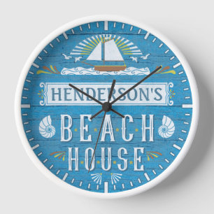 Horloge Le voilier nautique de Chambre de plage écosse le