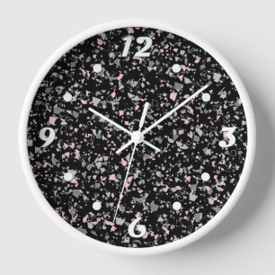 Horloge Les jetons en marbre façonnent les pièces texturée