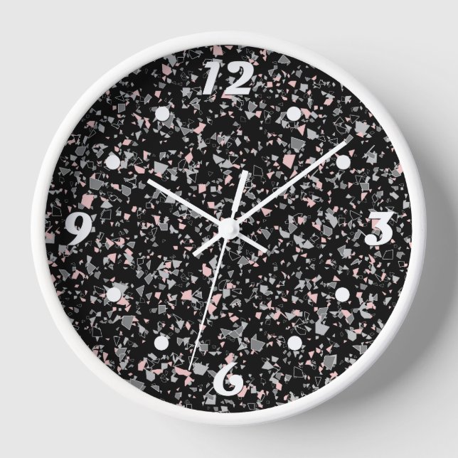 Horloge Les jetons en marbre façonnent les pièces texturée (Recto)