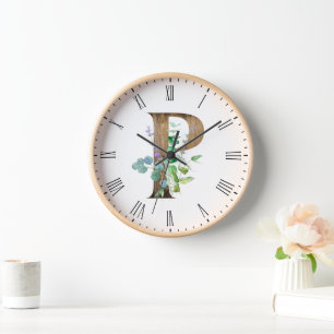 Horloge LETTRE PEU Rustique P CHAQUE CADRE EN Bois