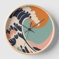 L'horloge de Kanagawa d'inspiration rétro The Grea