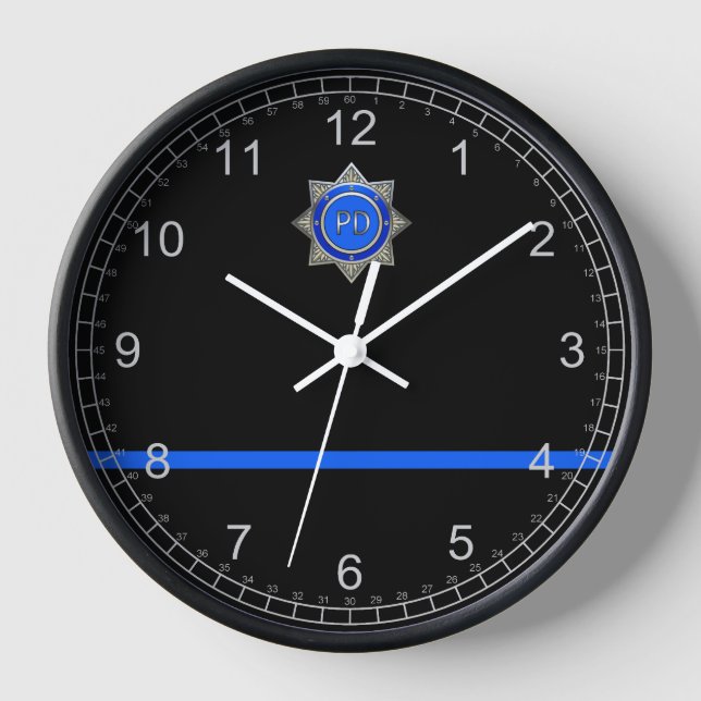 Horloge Ligne bleue mince (Recto)