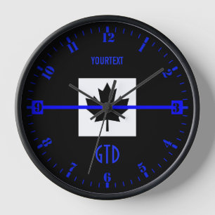 Horloge Ligne bleue mince personnalisée Composez sur le dr