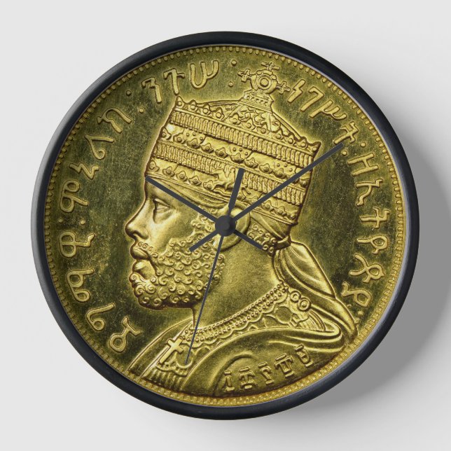 Horloge Lion de Judah Jah Armée Menelik II Rasta Racines (Recto)