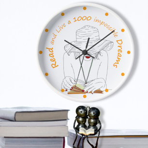 Horloge Lisez et vivez 1000 rêves impossibles