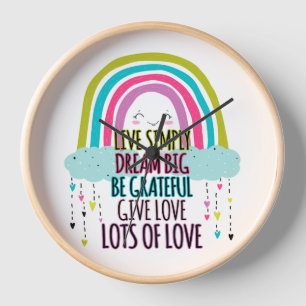 Horloge Live Simply Dream Big Be Grateful Give Love