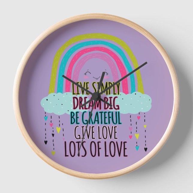 Horloge Live Simply Dream Big Be Grateful Give Love (Recto)