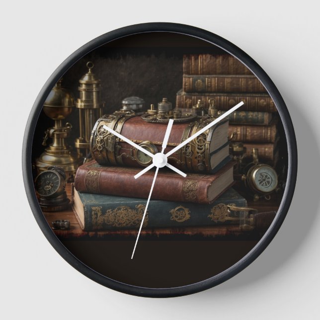 Horloge Livres Vintages Steampunk (Recto)