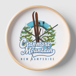Horloge logo de ski Cranmore Mountain New Hampshire 