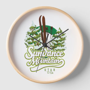 Horloge logo de ski de Sundance Mountain Utah