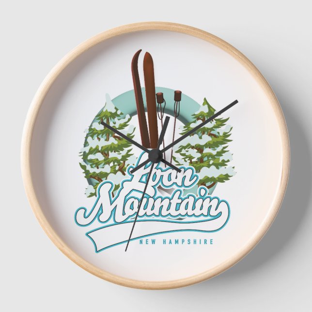 Horloge Logo de ski Loon Mountain New Hampshire (Recto)