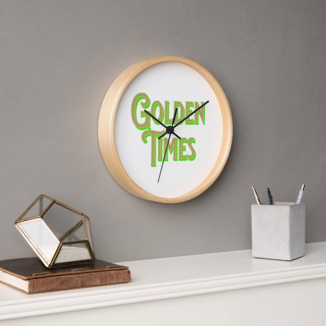 Horloge Logo du Golden Times élégant (Bureau)