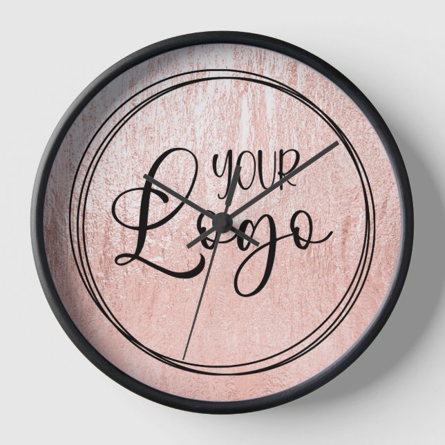 Horloge Logo Pale Rose Gold Glam Texture (Recto)