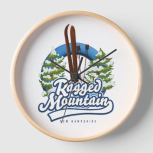 Horloge Logo ski de Ragged Mountain New Hampshire