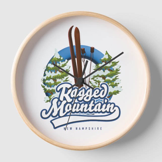 Horloge Logo ski Ragged Mountain New Hampshire (Recto)