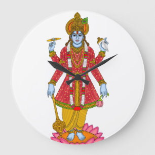 Horloge Lord Vishnu – Art mural divin et décoratio
