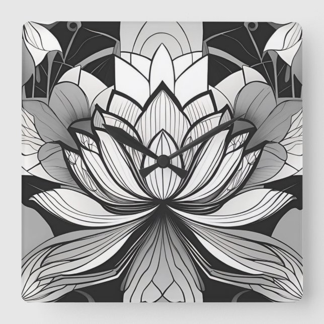 Horloge Lotus Art Déco (Recto)