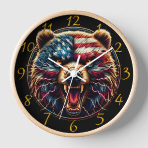 Horloge L'ours Majestic porte le drapeau américain