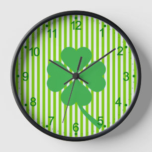 Horloge Lucky Four Leaf Shamrock Design-87906