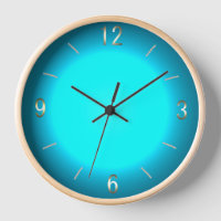 Lumineuse Aqua Blue Moon avec cadre naturel en boi