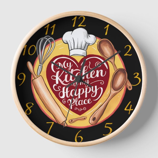 Horloge Magie de cuisine : Mon joyeux panneau de coeur (Recto)