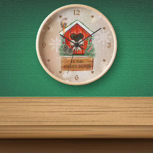 Horloge Maison Douce Maison Noël Niche à Oiseaux