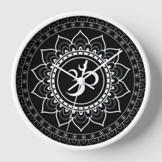 Horloge Mandala Om noir