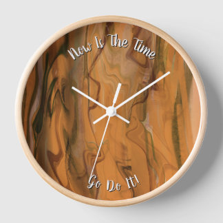 Horloge Marbre Brun Abstrait Beau Liquéfié