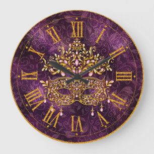 Horloge Mardi Gras, Masque à bijoux d'or