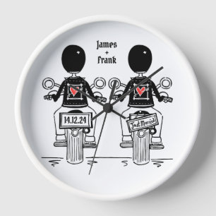 Horloge Mariage motocyclette Grooms
