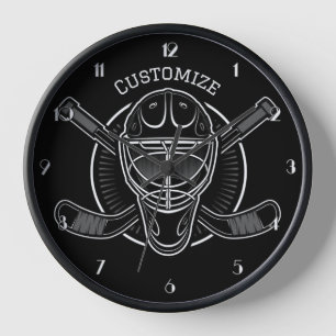 Horloge Masque de gardien noir et blanc