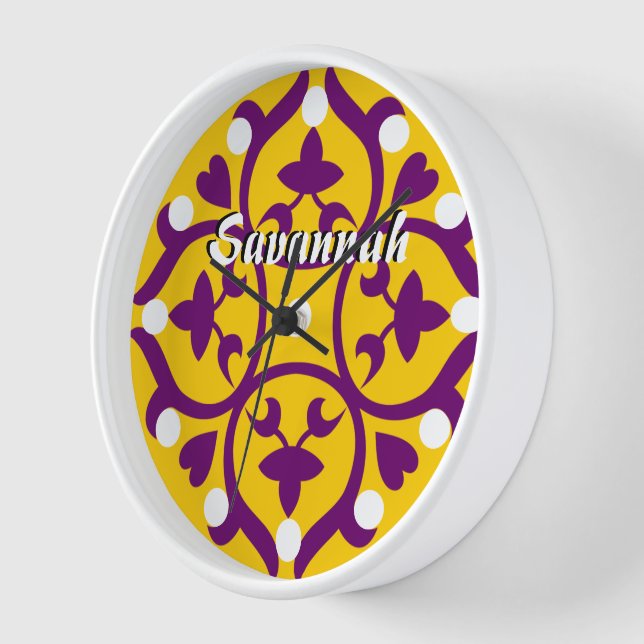 Horloge Médaillon de moutarde personnalisé ou toute couleu (Angle)