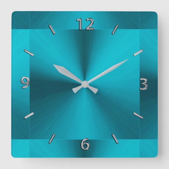 Horloge métallique bleu turquoise (Recto)