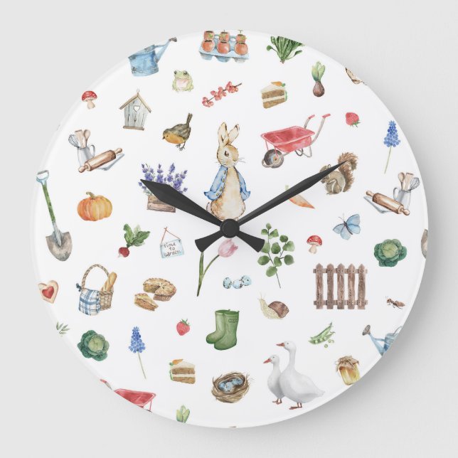 Horloge mignonne du lapin de Pâques du printemps (Recto)