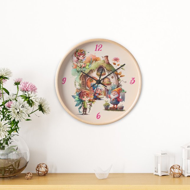 Horloge Mignonne Fée Et Gnome (Créateur téléchargé)