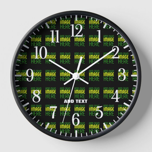 HORLOGE MODÈLE DE TEXTE D'IMAGE NOIRE SIMPLE ET MODERNE (Recto)
