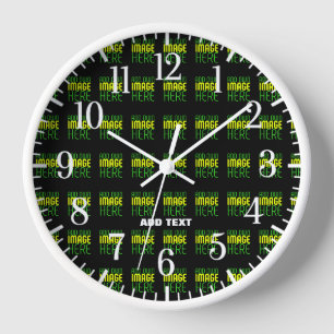 HORLOGE MODELE DE TEXTE D'IMAGE NOIRE SIMPLE ET MODIFIABLE