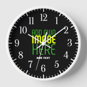 HORLOGE MODELE DE TEXTE D'IMAGE NOIRE SIMPLE ET MODIFIABLE