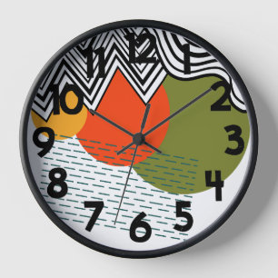 Horloge Moderne abstrait du milieu du siècle
