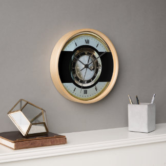 horloge moderne en or blanc et noir
