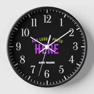 HORLOGE MODERNE ET MODERNE PERSONNALISABLE NOIR VÉRIFIÉ
