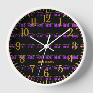 HORLOGE MODERNE ET MODERNE PERSONNALISABLE NOIR VÉRIFIÉ
