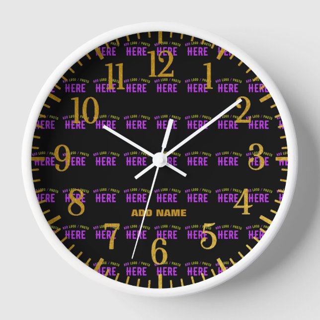 HORLOGE MODERNE ET MODERNE PERSONNALISABLE NOIR VÉRIFIÉ (Recto)