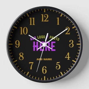 HORLOGE MODERNE ET MODERNE PERSONNALISABLE NOIR VÉRIFIÉ