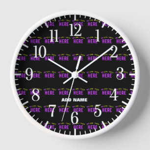 HORLOGE MODERNE ET MODERNE PERSONNALISABLE NOIR VÉRIFIÉ