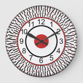 Horloge moderne noire, rouge, blanche