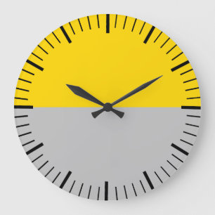 Horloge moderne or et gris sans nombre